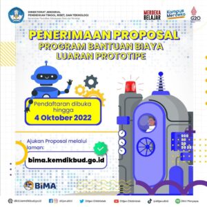 Pengumuman Penerimaan Proposal Program Bantuan Biaya Luaran Prototipe Tahun 2022