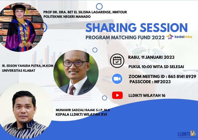 <strong>LLDIKTI XVI Pacu Dosen melalui Sharing Session Matching Fund 2023</strong>