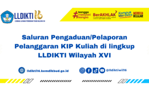 Saluran Pengaduan/Pelaporan Pelanggaran KIP Kuliah di lingkup LLDIKTI Wilayah XVI