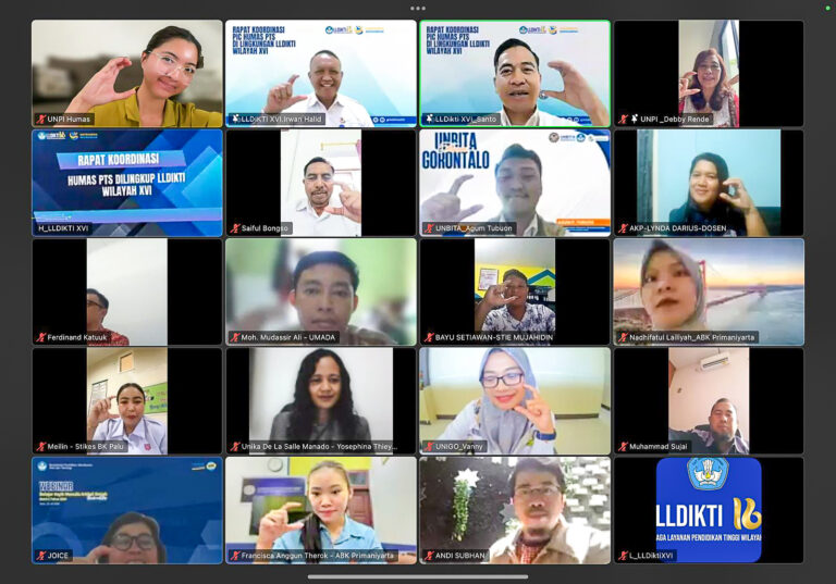LLDikti Wilayah XVI dan Humas PTS Perkuat Sinergi Lewat Rapat Koordinasi Daring