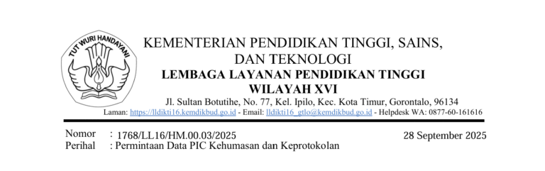 Permintaan Data PIC Kehumasan dan Keprotokolan