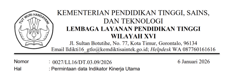 Permintaan data Indikator Kinerja Utama